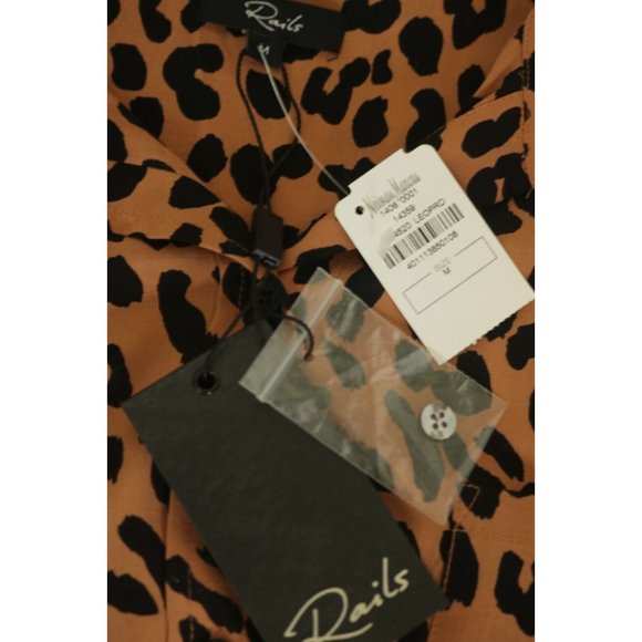 Rails Kathryn Blouse Brown Black Leopard Animal Print Medium - Picture 5 of 9